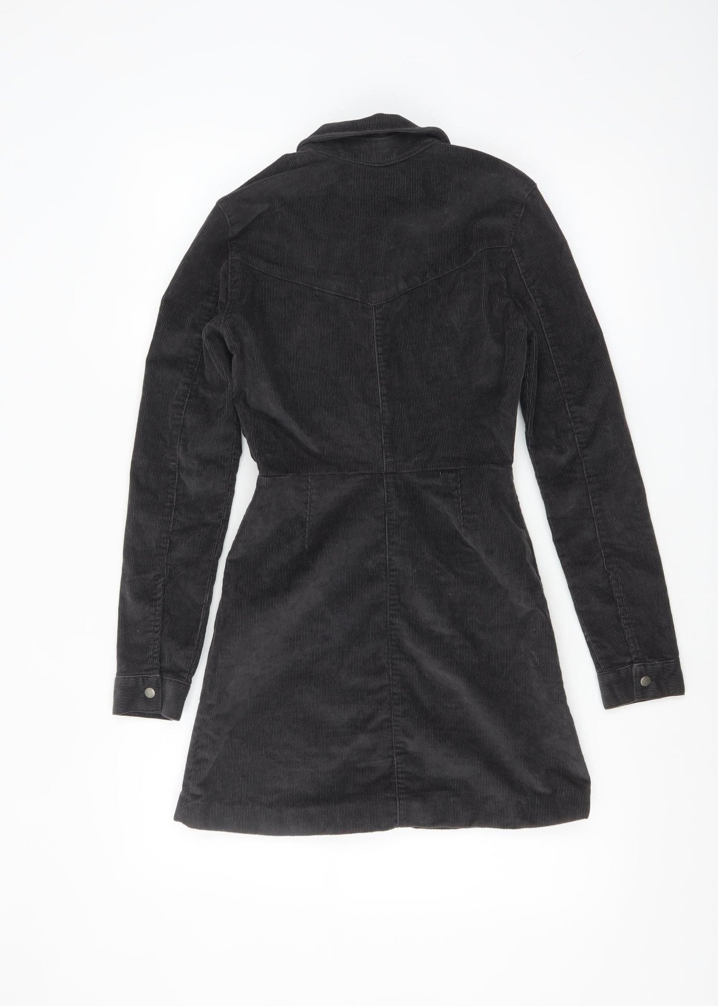 ASOS Women’s Black Corduroy Long Sleeve Shirt Dress Size 2
