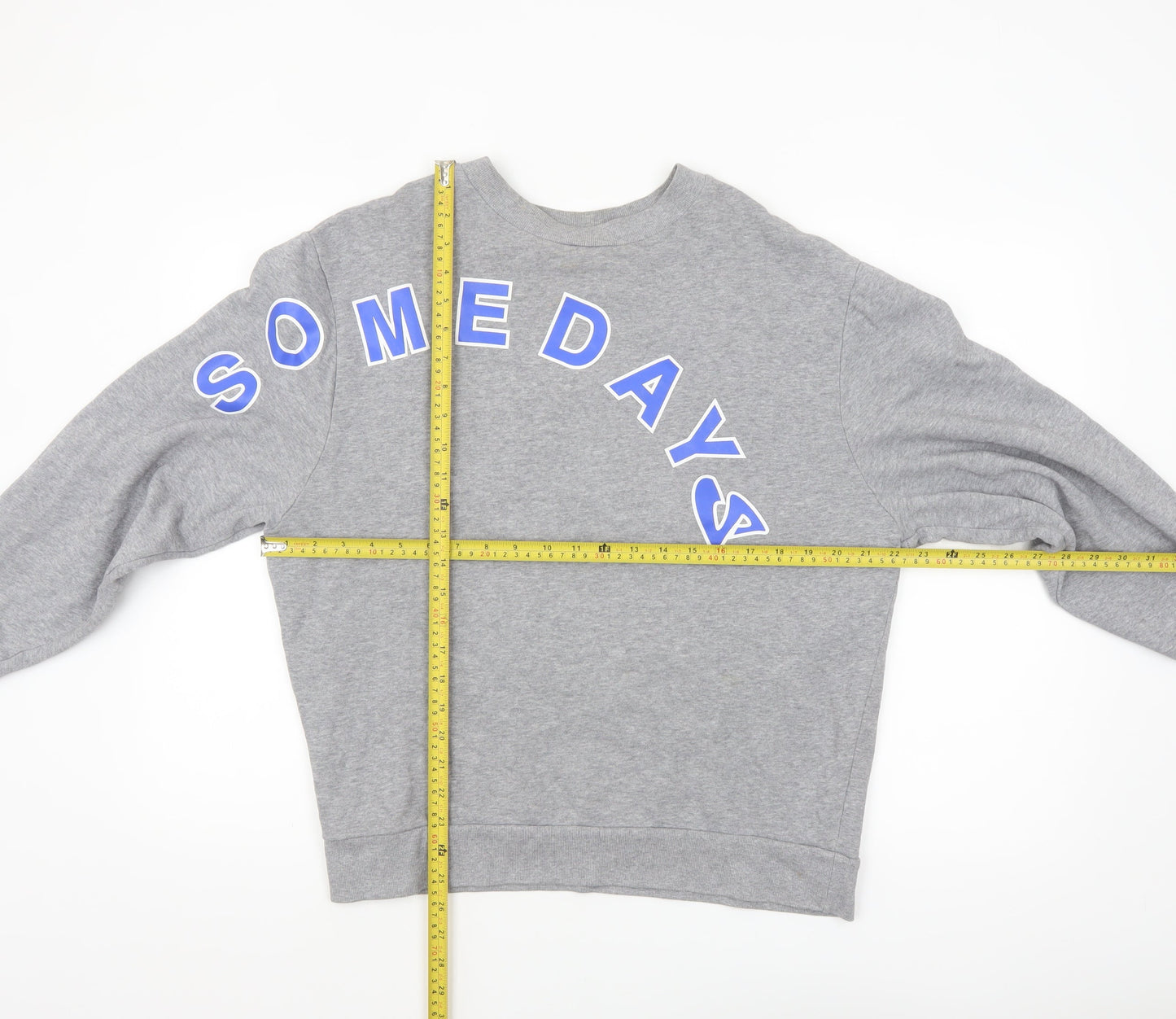 Collusion Men’s Grey 'Somedays' Graphic Pullover Sweatshirt XS