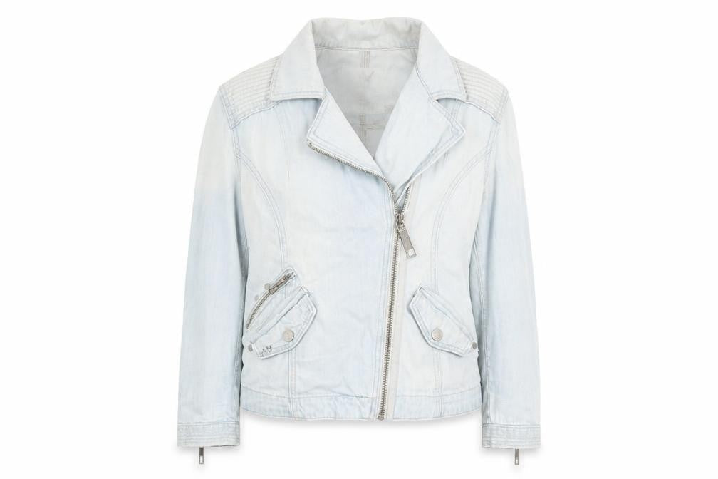 River Island Womens Blue Denim Biker Jacket Size 8