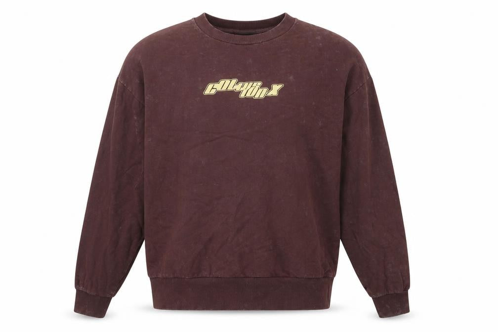 Collusion Men's Brown Cotton Crew Neck Sweatshirt L Graphic Print
