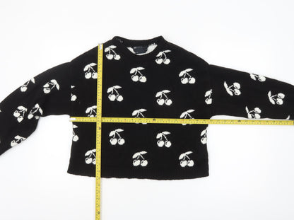 Back view of ASOS Women’s Black Cherry Print Knit jumper XS
