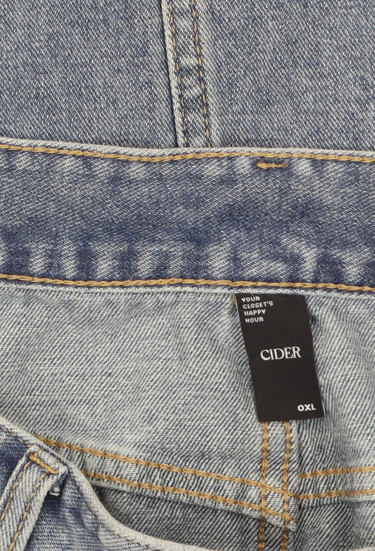 Cider Women Blue Denim Midi Skirt High Rise Straight Style XL