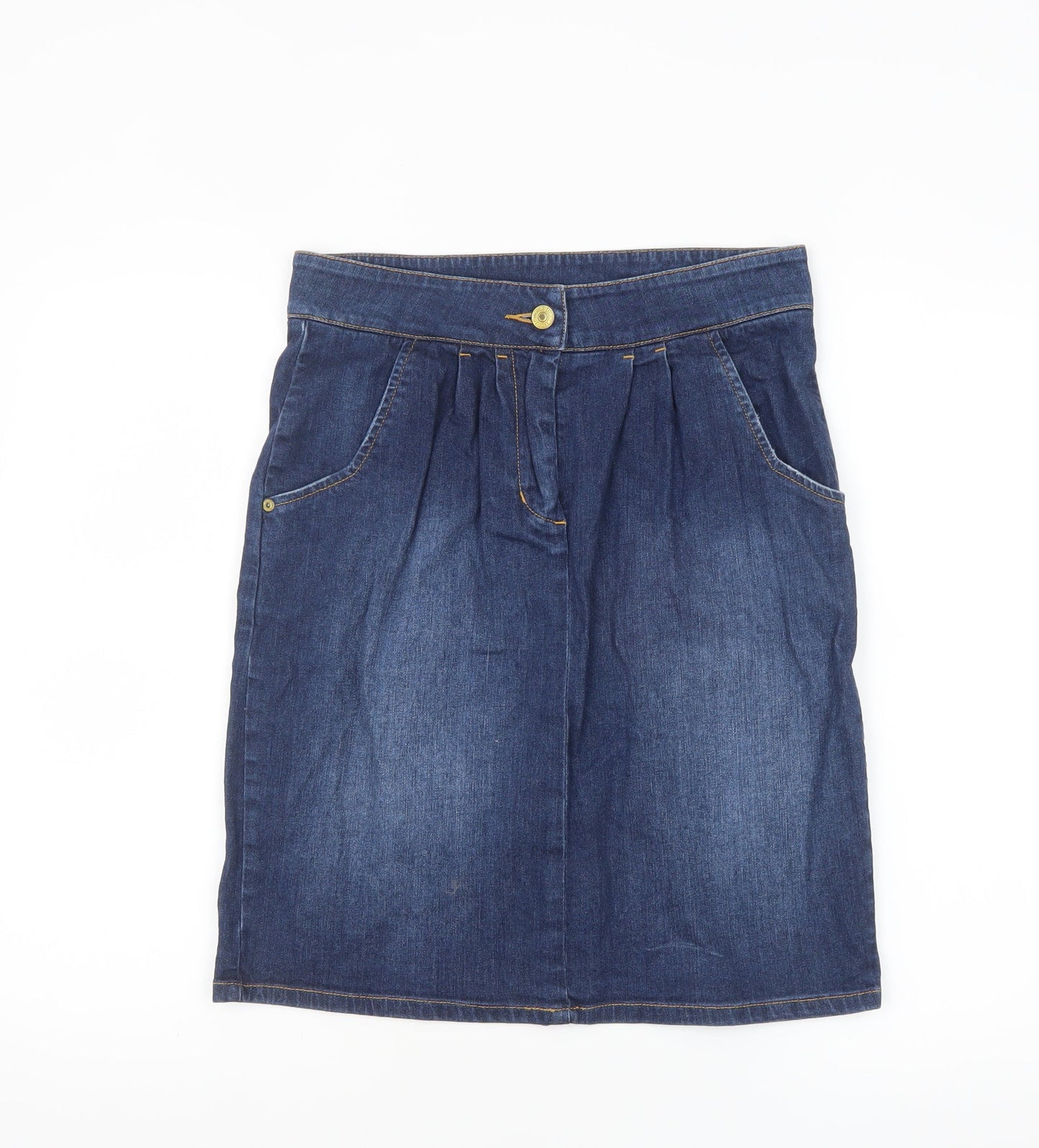 Joules Women's Blue Denim Knee Length Skirt Size 8