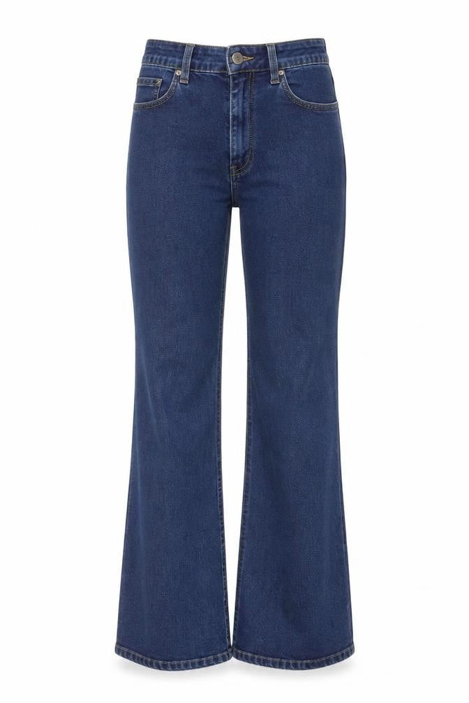 Motel Rocks Denim Womens Blue Flared Jeans XXS Stretch Cotton Blend