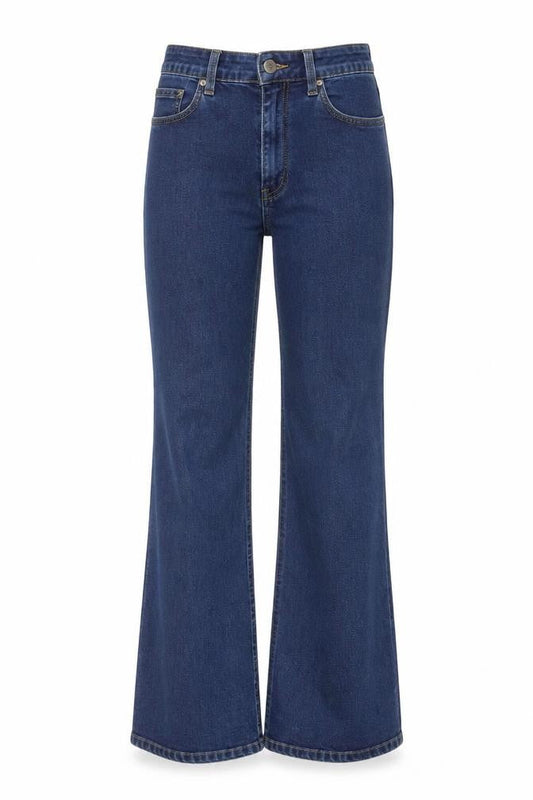 Motel Denim Womens Blue Flared Jeans XXS Stretch Cotton Blend