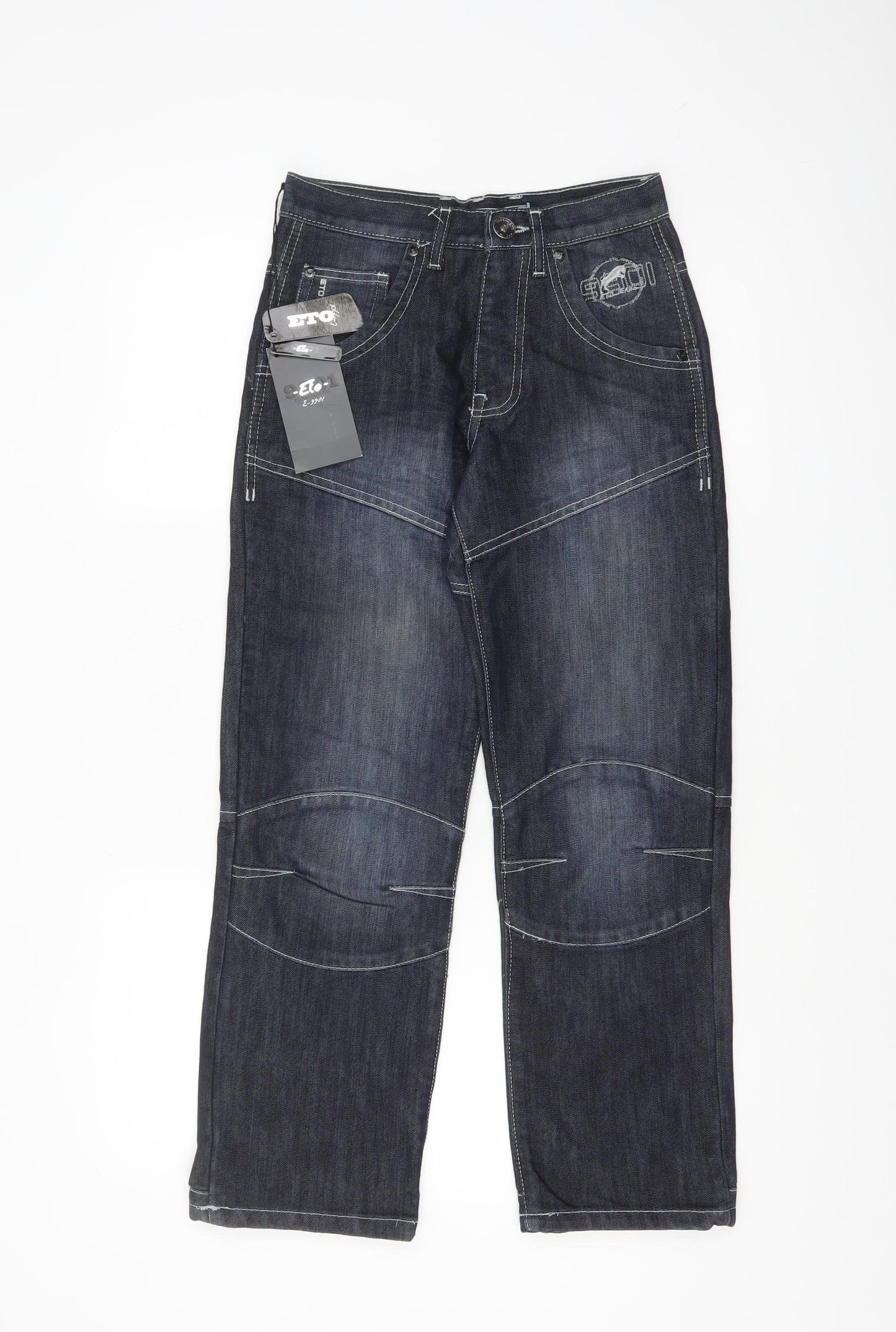ETO Womens Blue Straight Leg Mid Rise Denim Jeans Size 26