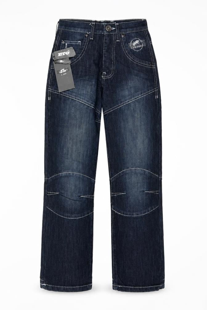 ETO Womens Blue Straight Leg Mid Rise Denim Jeans Size 26
