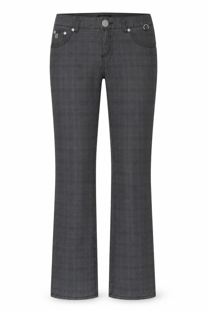 Bik Bok Women's Grey Checked Straight Leg Trousers Size S