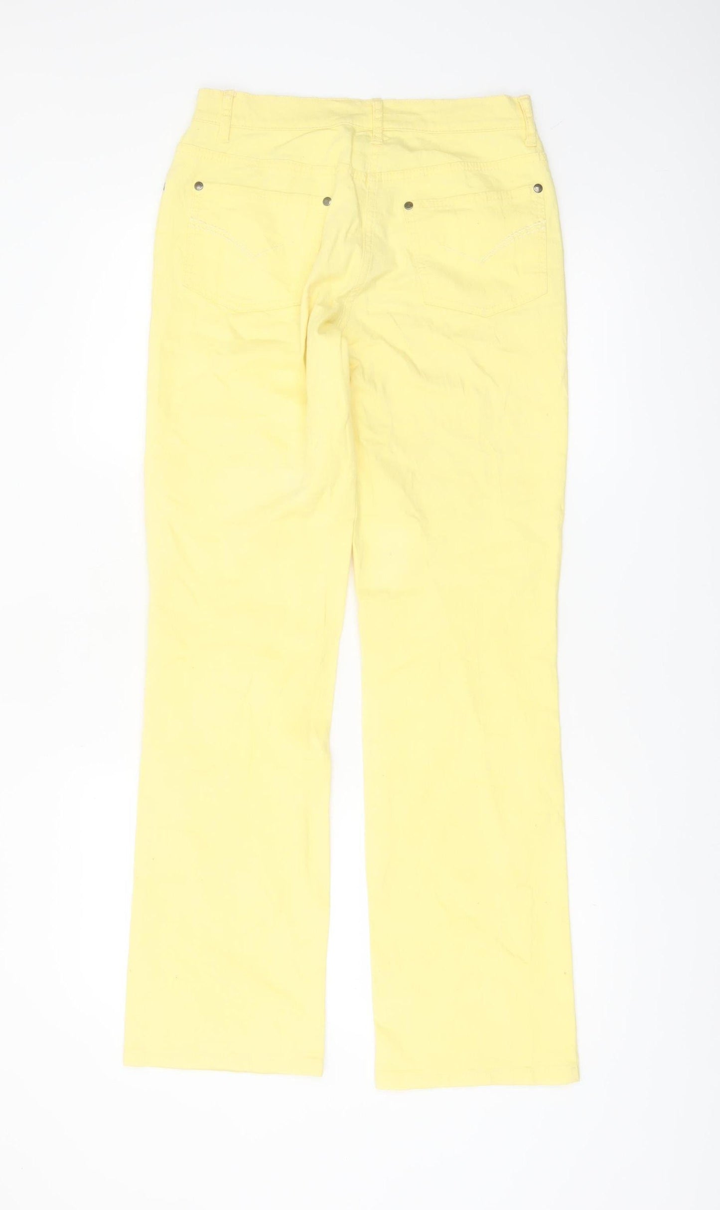 Gina Benotti Women's Yellow Straight Leg Jeans Size 8 Cotton Stretch