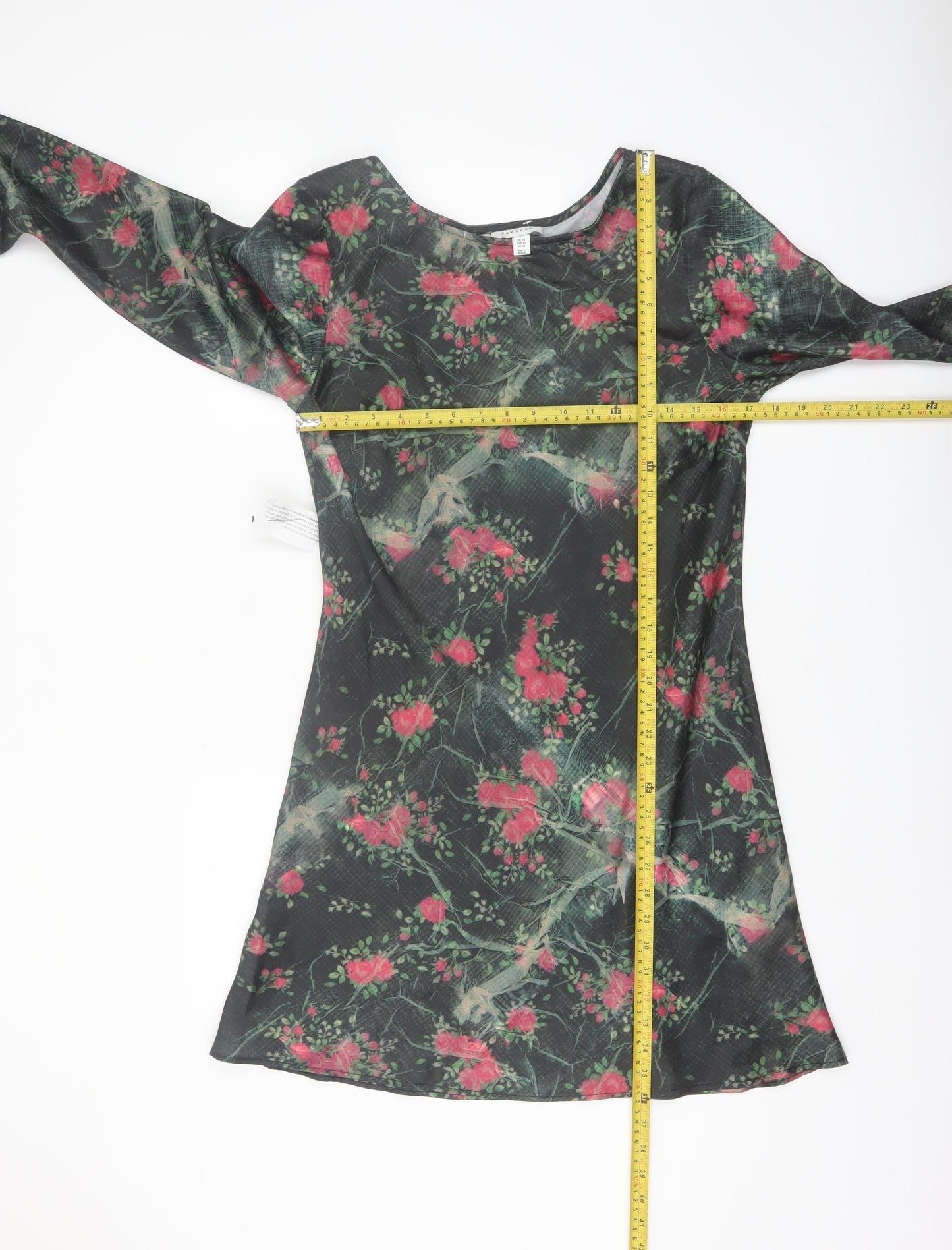 Topshop Women’s Multicoloured Floral A-Line Dress Size 14