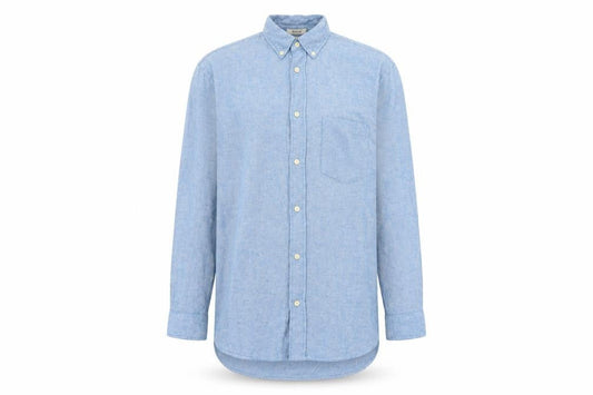 H&M Men's Blue Regular Fit Cotton Long Sleeve Button-Up Shirt Size M