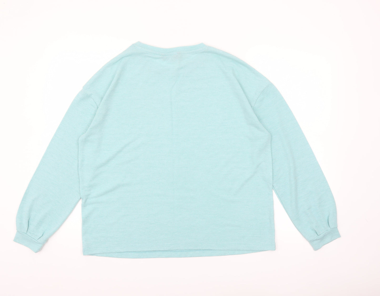Dunnes Women Blue Long Sleeve Basic Cotton Jersey T-Shirt Size S