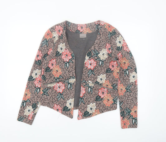 Vero Moda Womens Brown Floral Blazer Jacket Size M Regular Fit