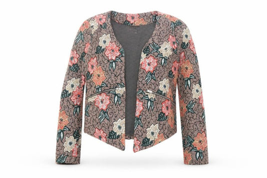 Vero Moda Womens Brown Floral Blazer Jacket Size M Regular Fit