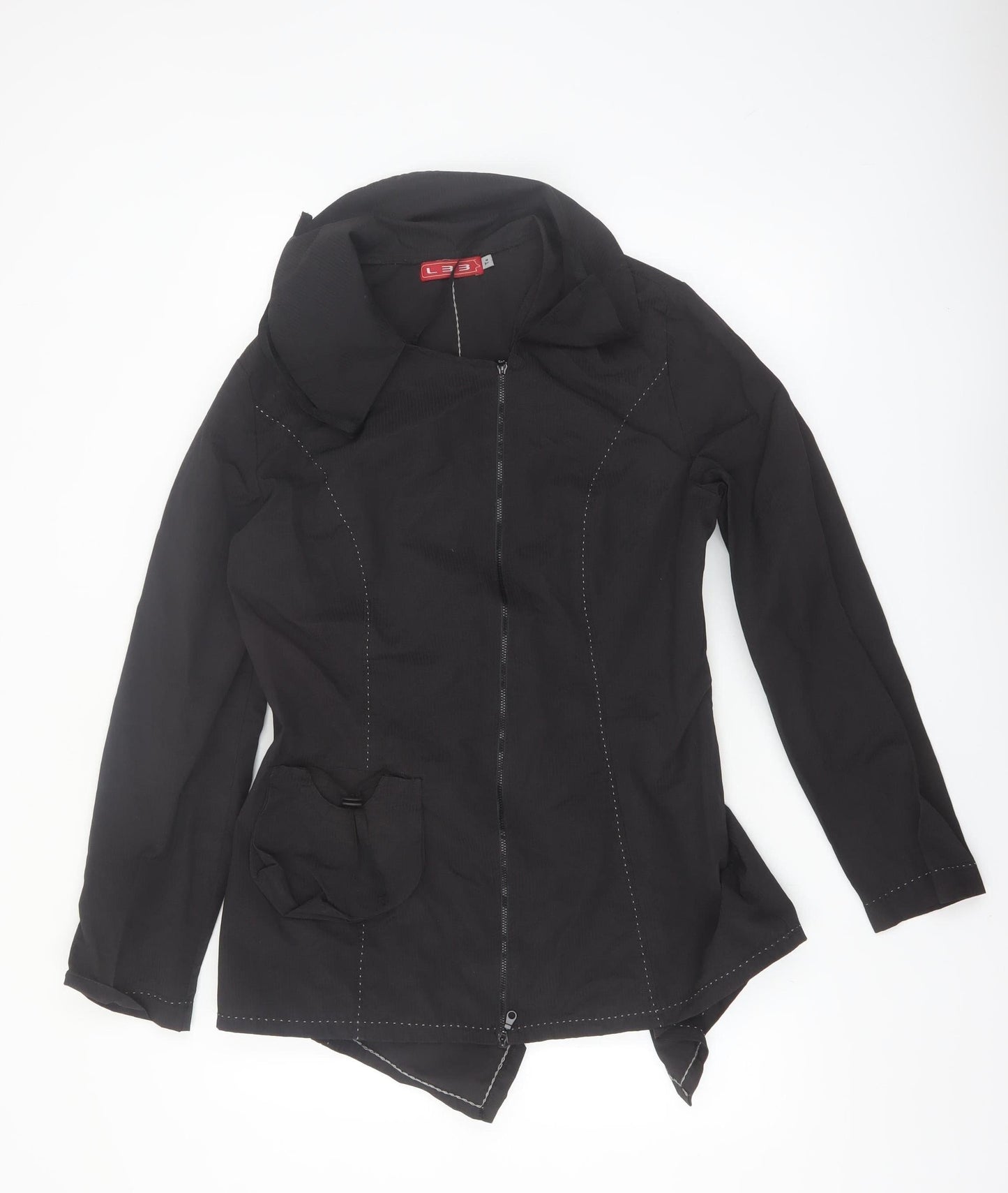 L33 Women's Black Mid-Length Zip Jacket Size L