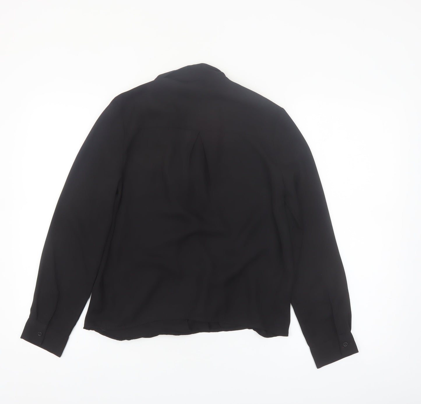 Topshop Women Black Long Sleeve Wrap Blouse Size 6