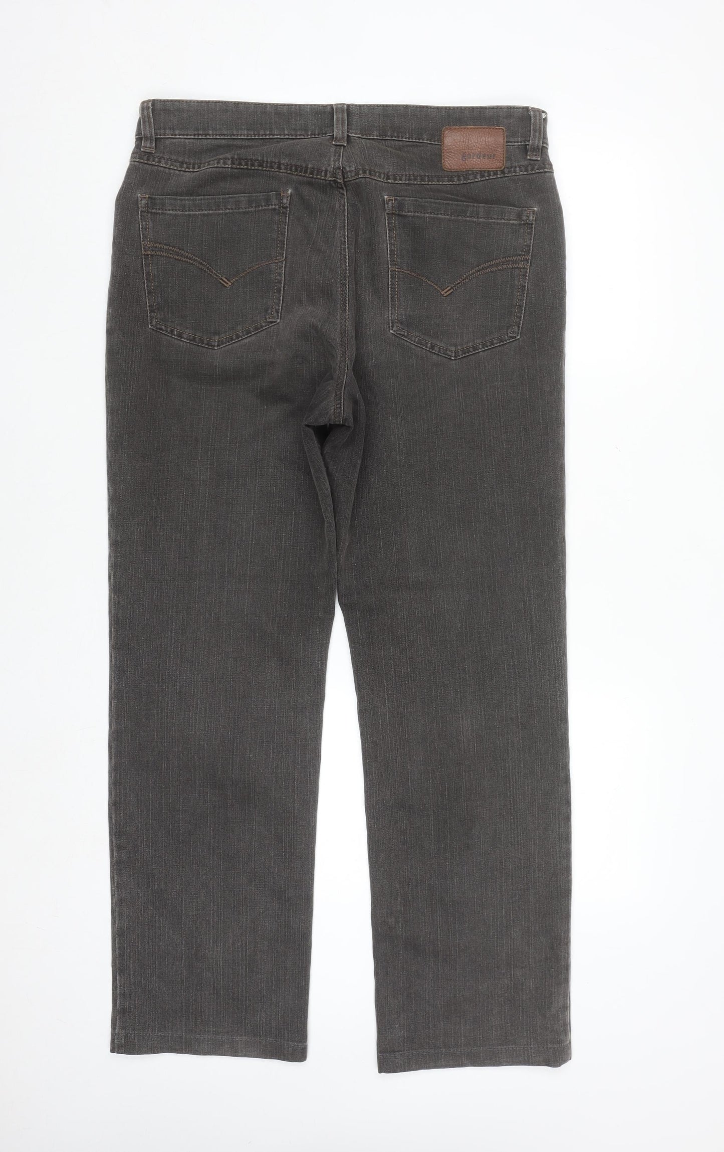 Gardeur Men's Grey Straight Fit Jeans 36W 32L Regular Denim