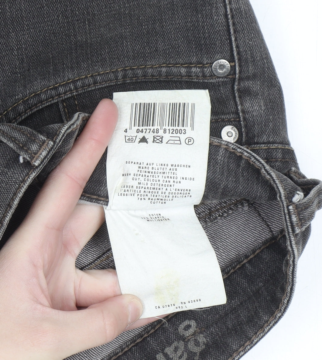 Gardeur Men's Grey Straight Fit Jeans 36W 32L Regular Denim