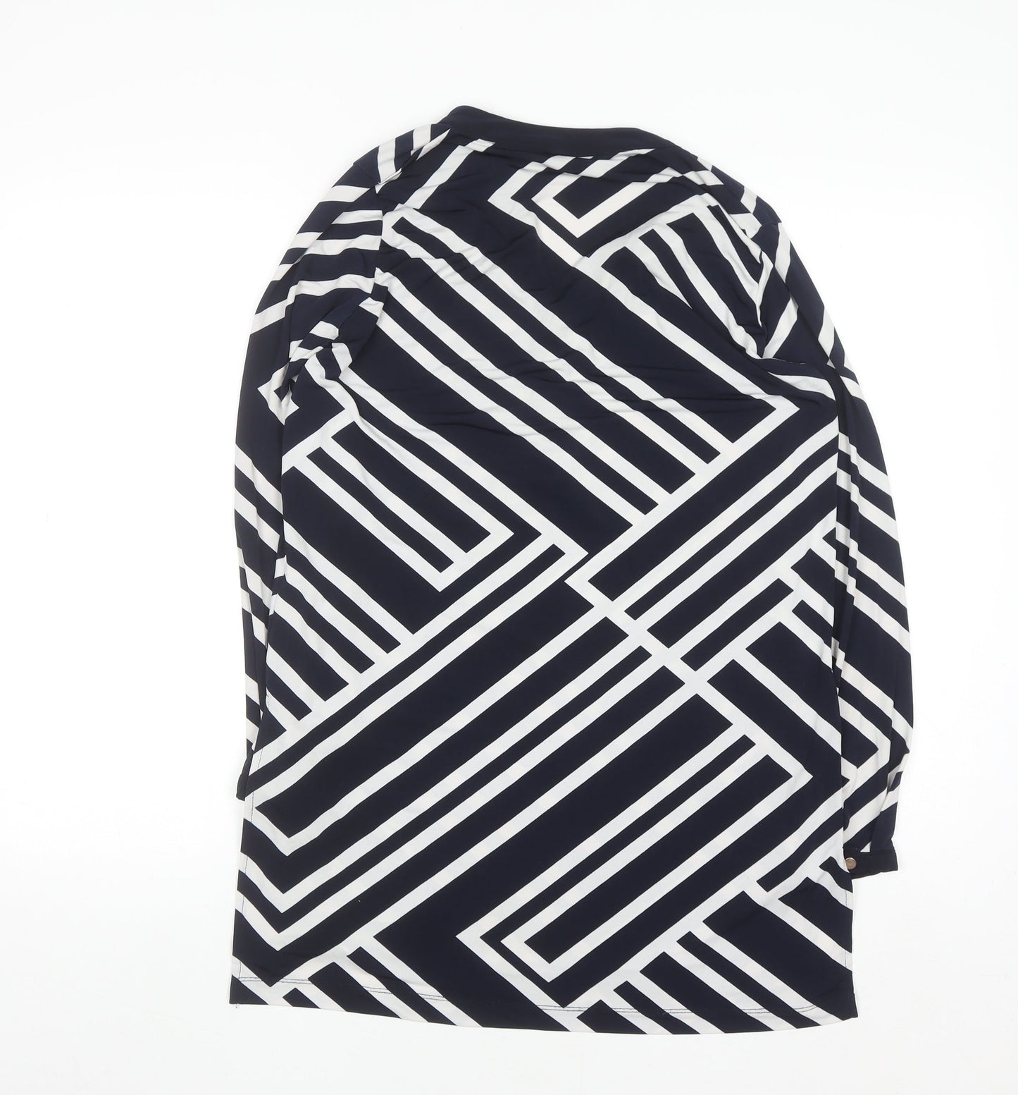 Wallis Women's Blue Geometric Tunic Blouse Size M