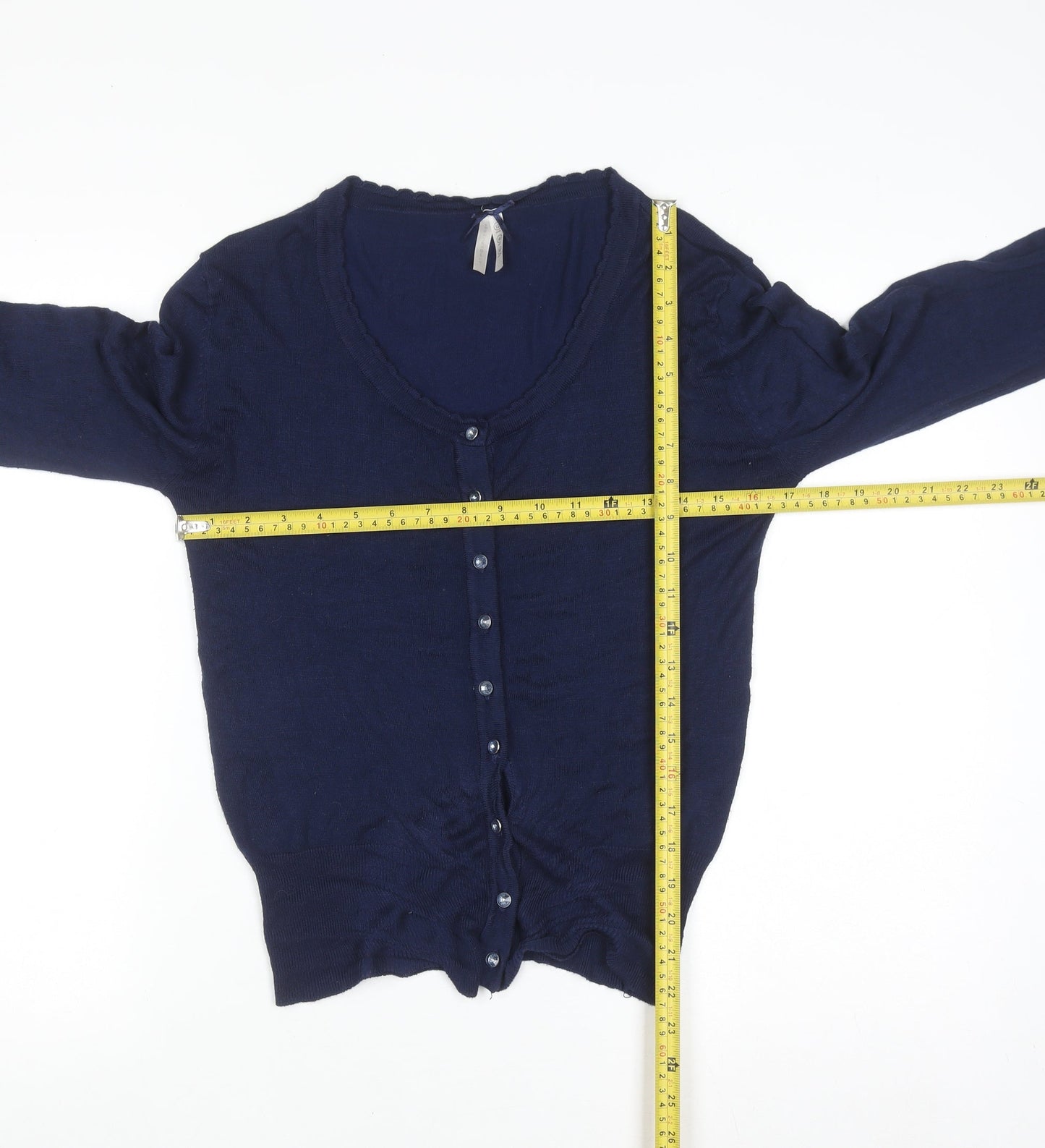Atmosphere Women's Blue V-Neck Button Cardigan Size 12