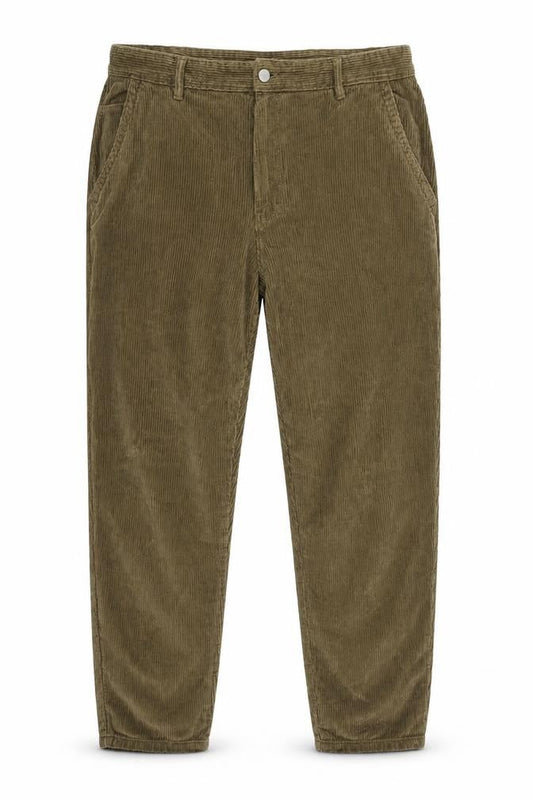 Zara Men's Brown Corduroy Chino Trousers Size L Regular Fit