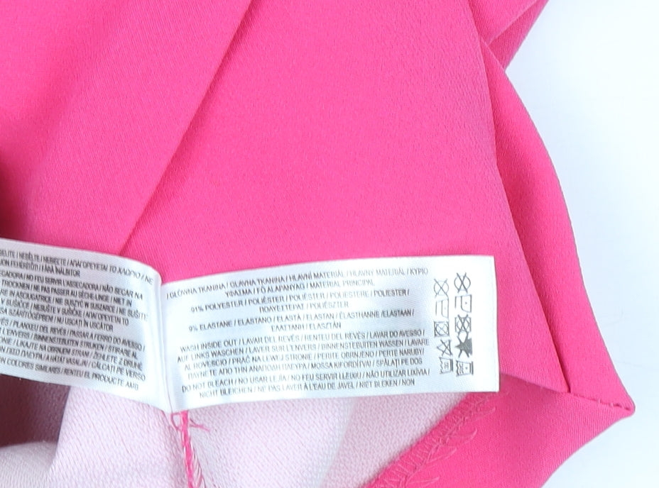 Primark Women's Pink Short Pencil Skirt Size 4 Stretch Zip