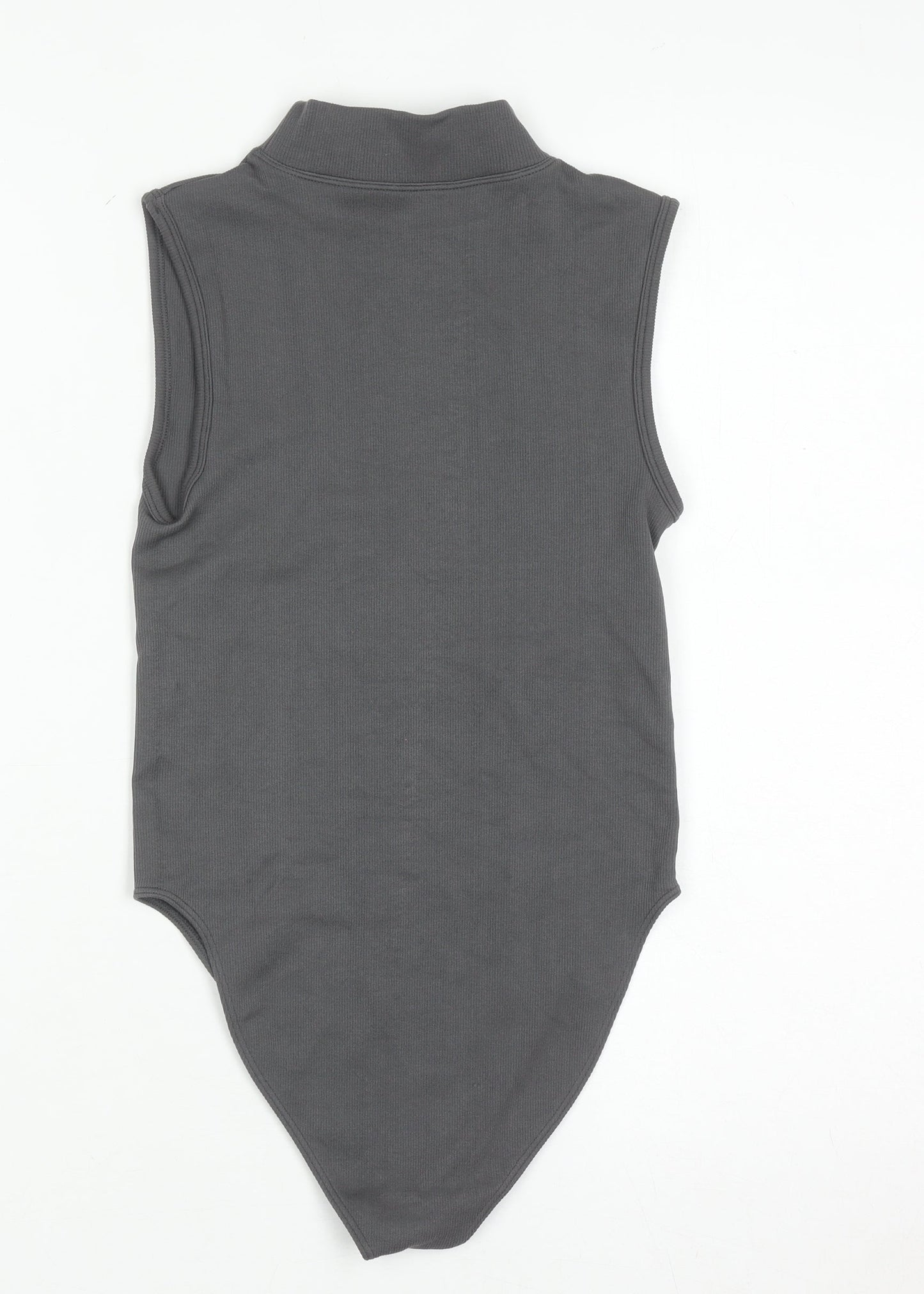 Primark Women Grey Mock Neck Sleeveless Bodysuit XS
