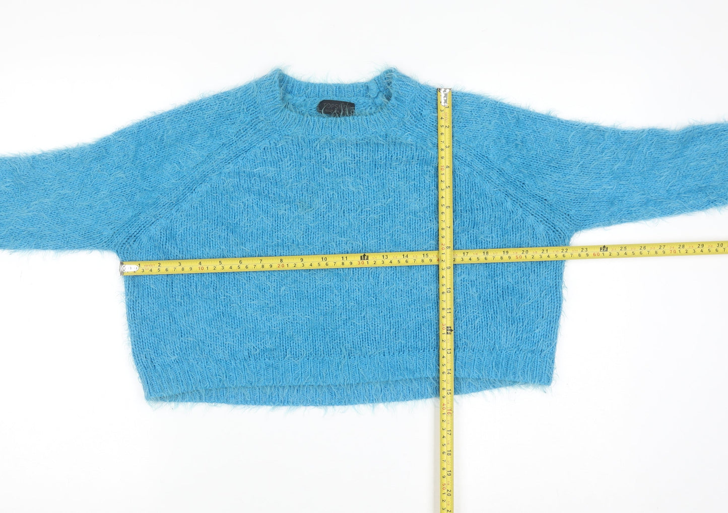 Topshop Women’s Blue Chunky Knit Pullover Jumper Size 10
