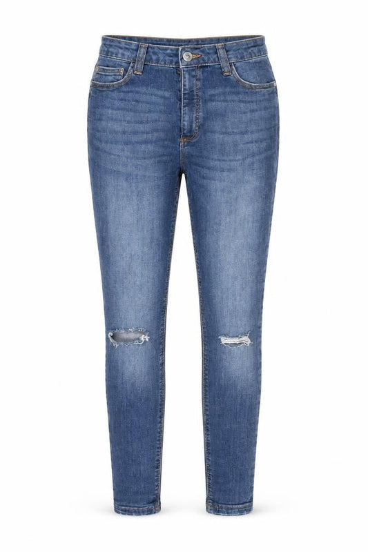 Denim Co. Women's Blue Size 12 Skinny Distressed Jeans