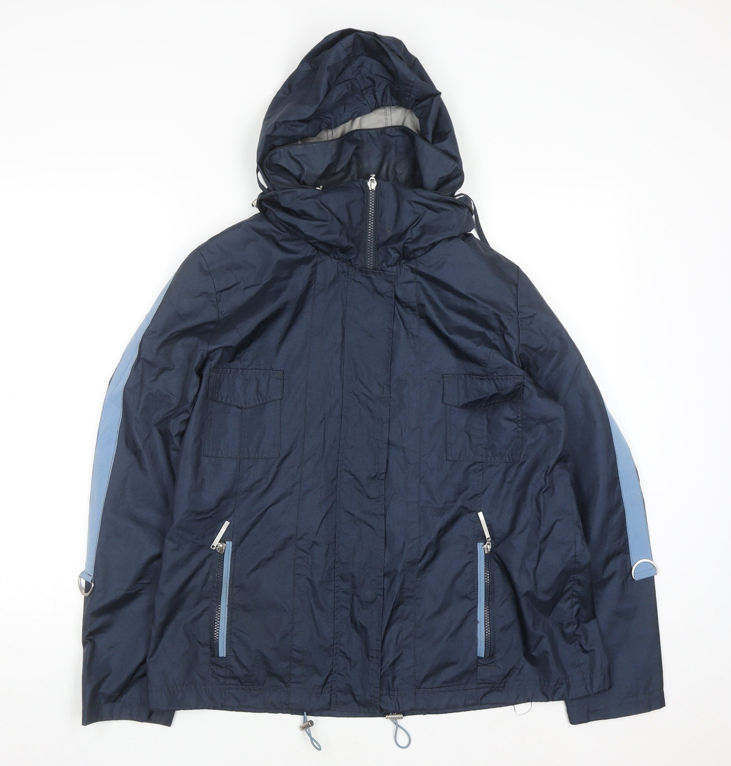 Klass Women’s Blue Hooded Anorak Jacket Size 14 Lightweight