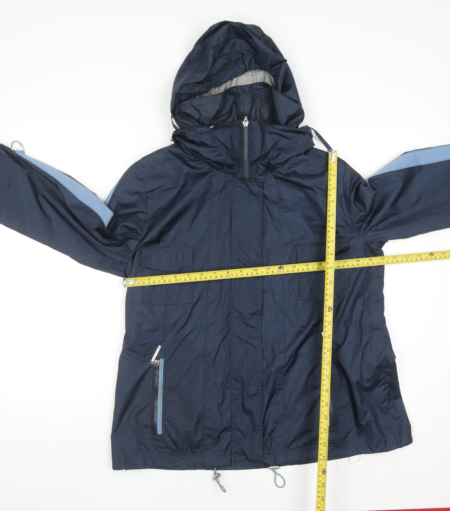 Klass Women’s Blue Hooded Anorak Jacket Size 14 Lightweight
