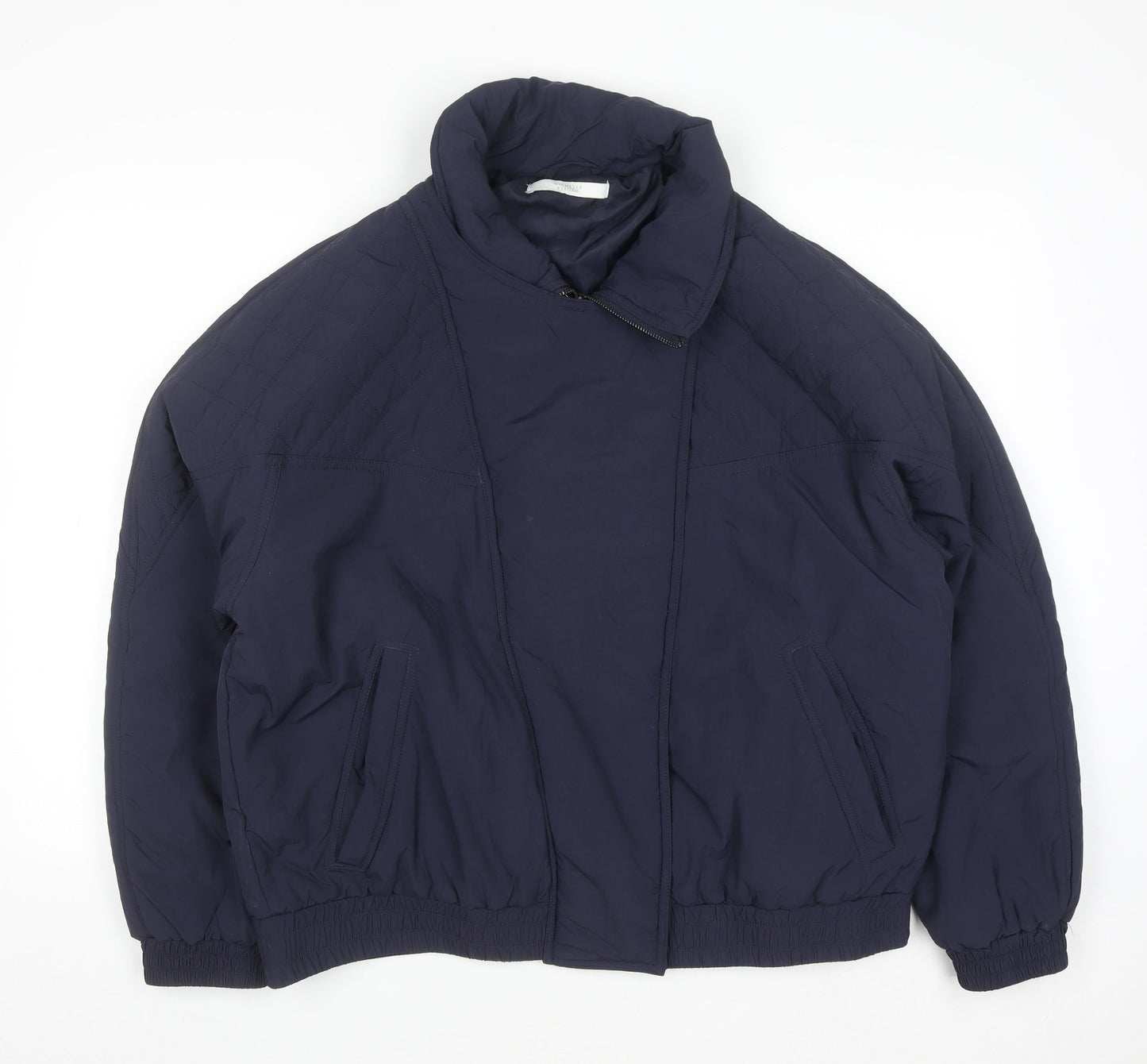 Michelle Keegan Women’s Blue Puffer Jacket Size 18 Lined Zip Winter Coat