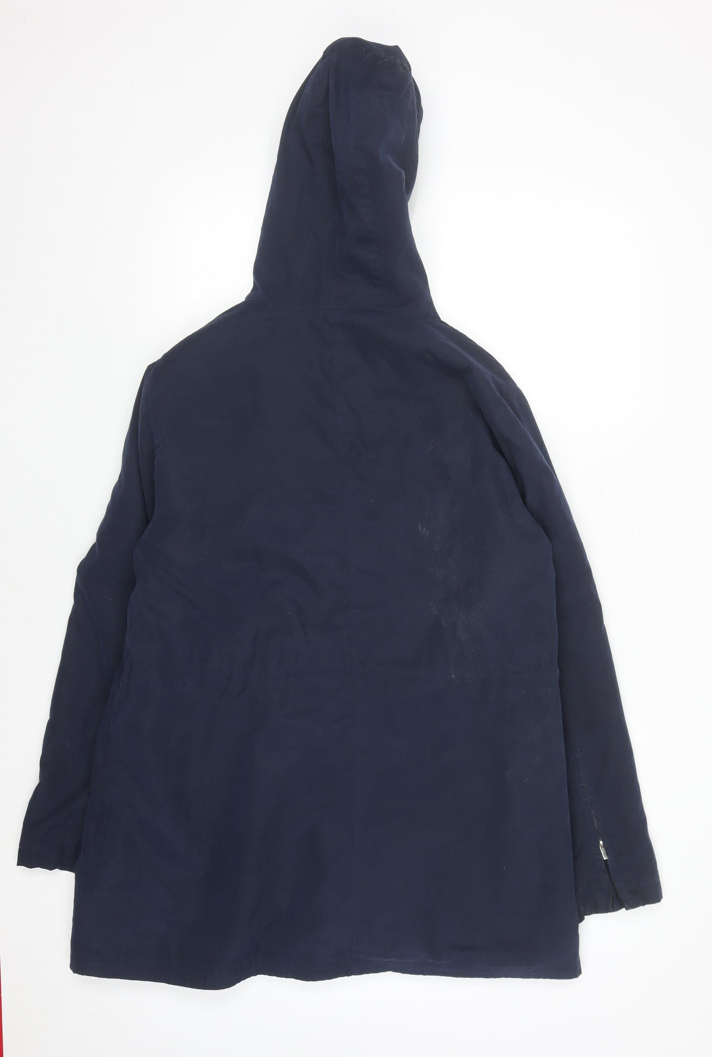 Country Rose Women's Navy Hooded Parka Jacket Size 14 Polyester Blend