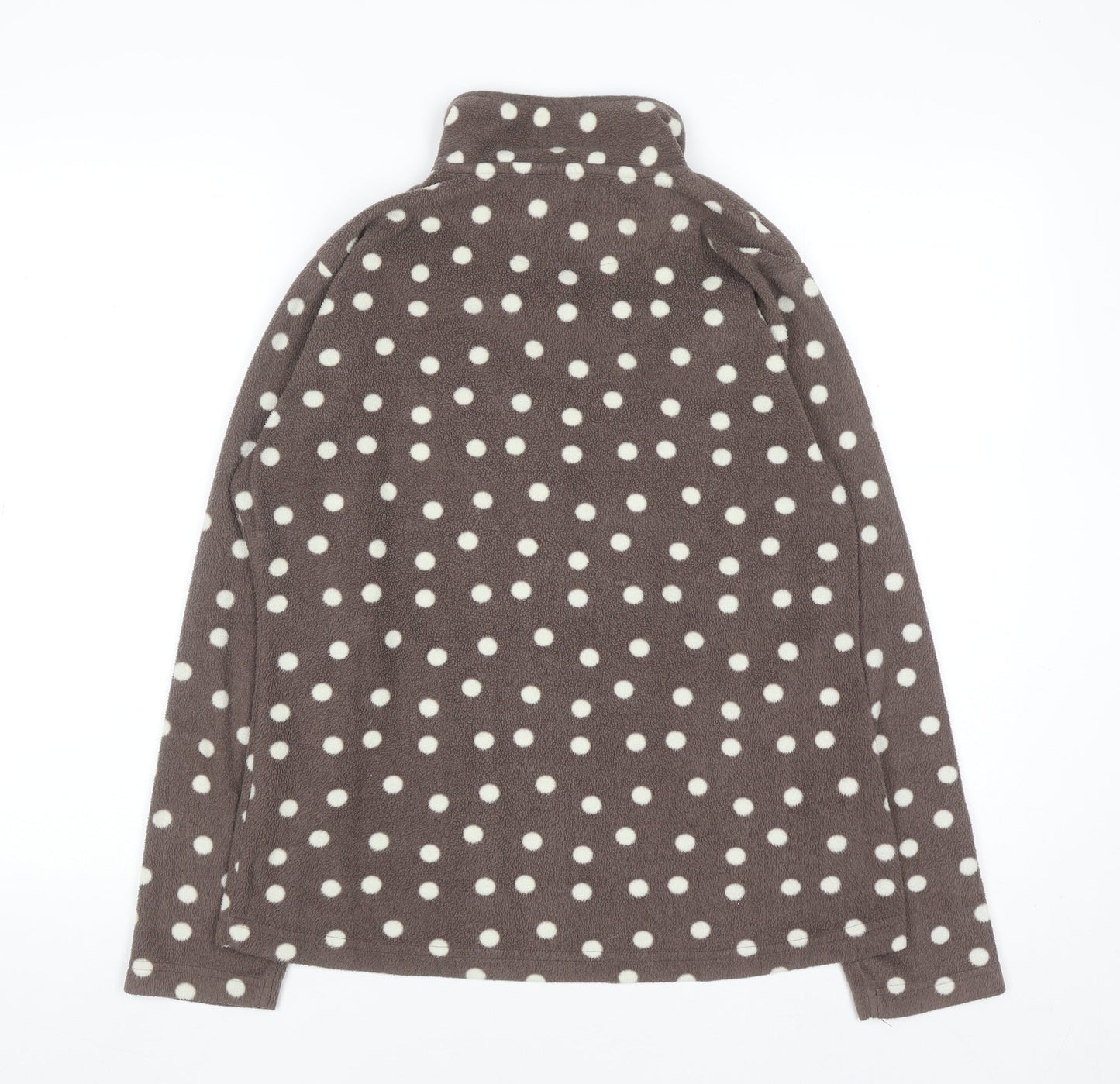 Peter Storm Womens Brown Polka Dot Fleece Pullover Size 12
