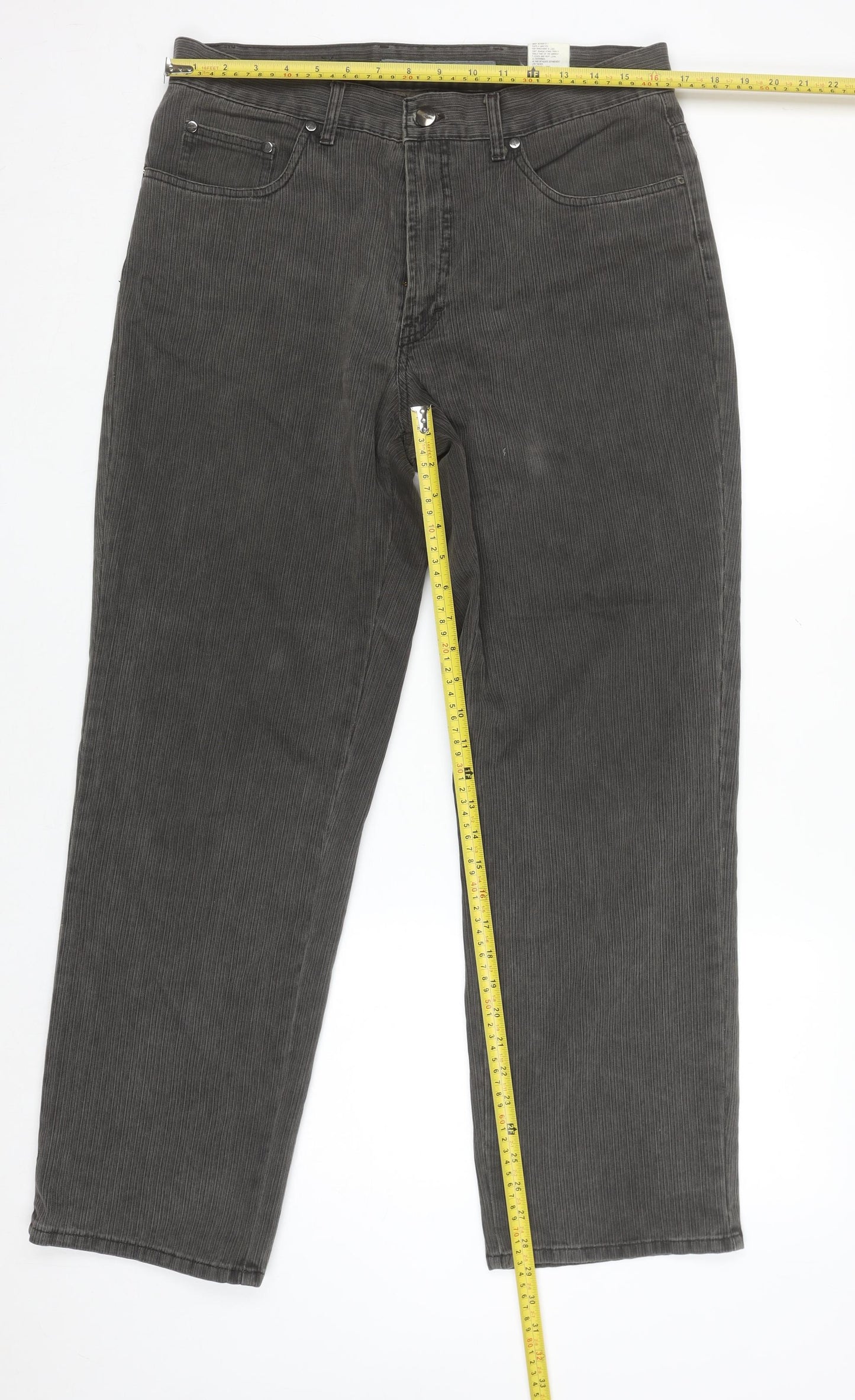 Karl Lagerfeld Men's Grey Corduroy Trousers 34x30 Regular Fit