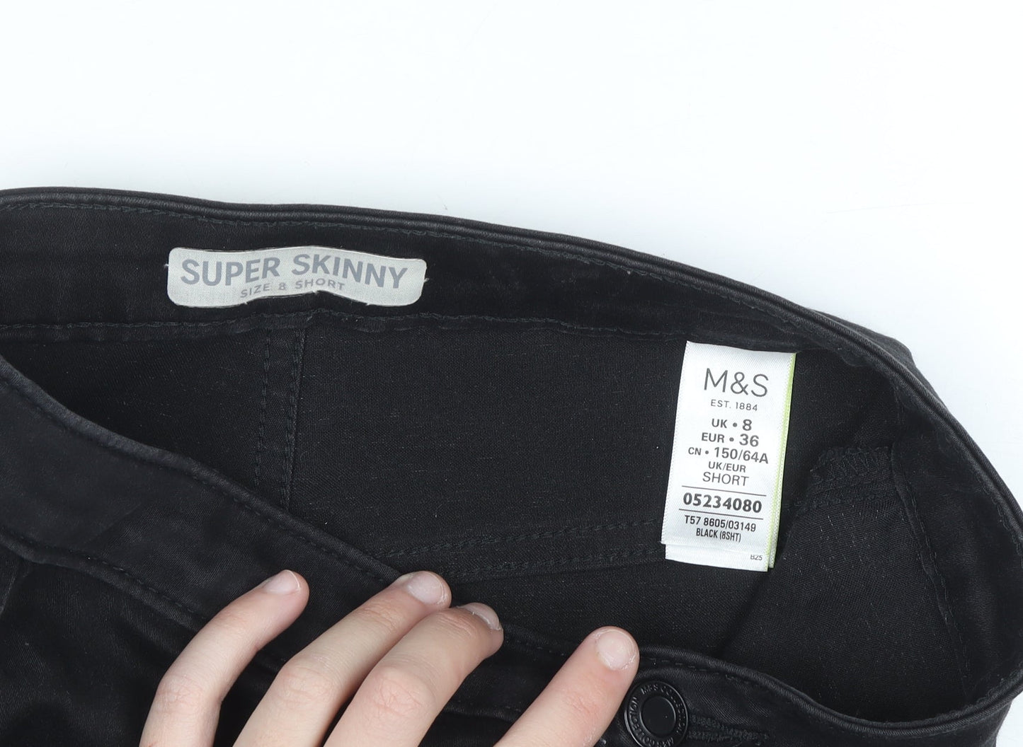 Marks and Spencer Women’s Black Super Skinny Jeans UK 8 Short