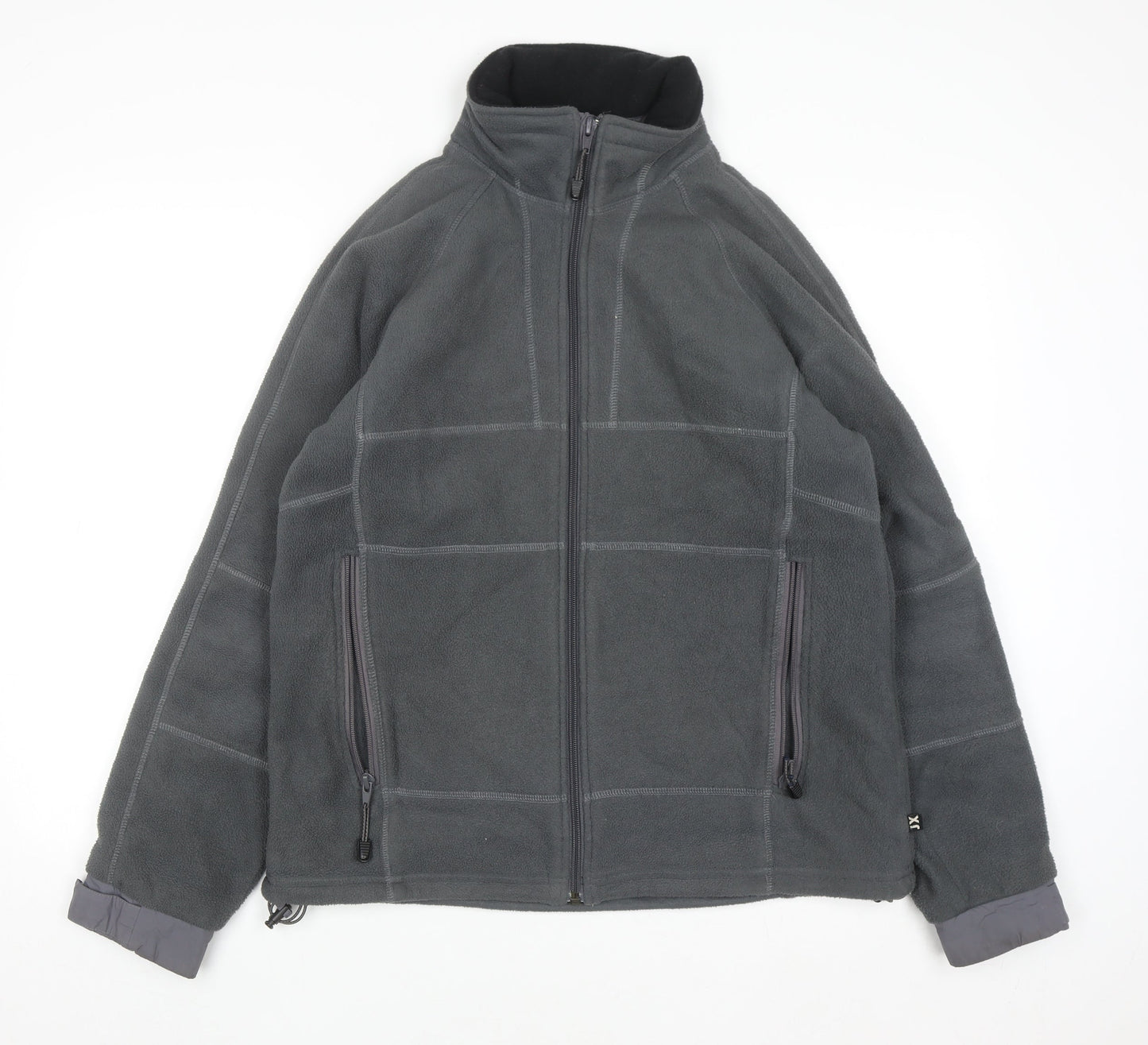 Jeantex Men's Grey Fleece Jacket M Breathable Outdoor Zip Up