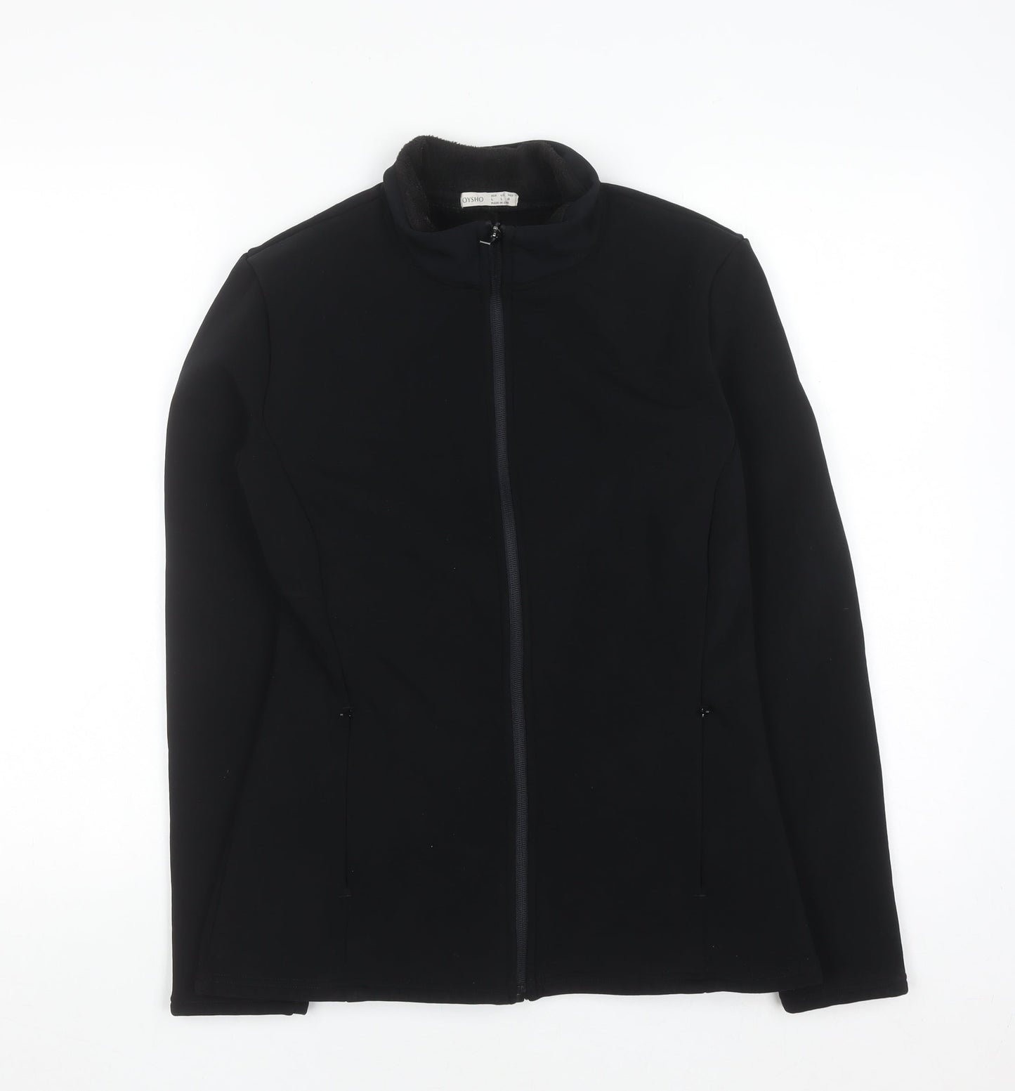 Oysho Unisex Black Full Zip Fleece Sweatshirt L