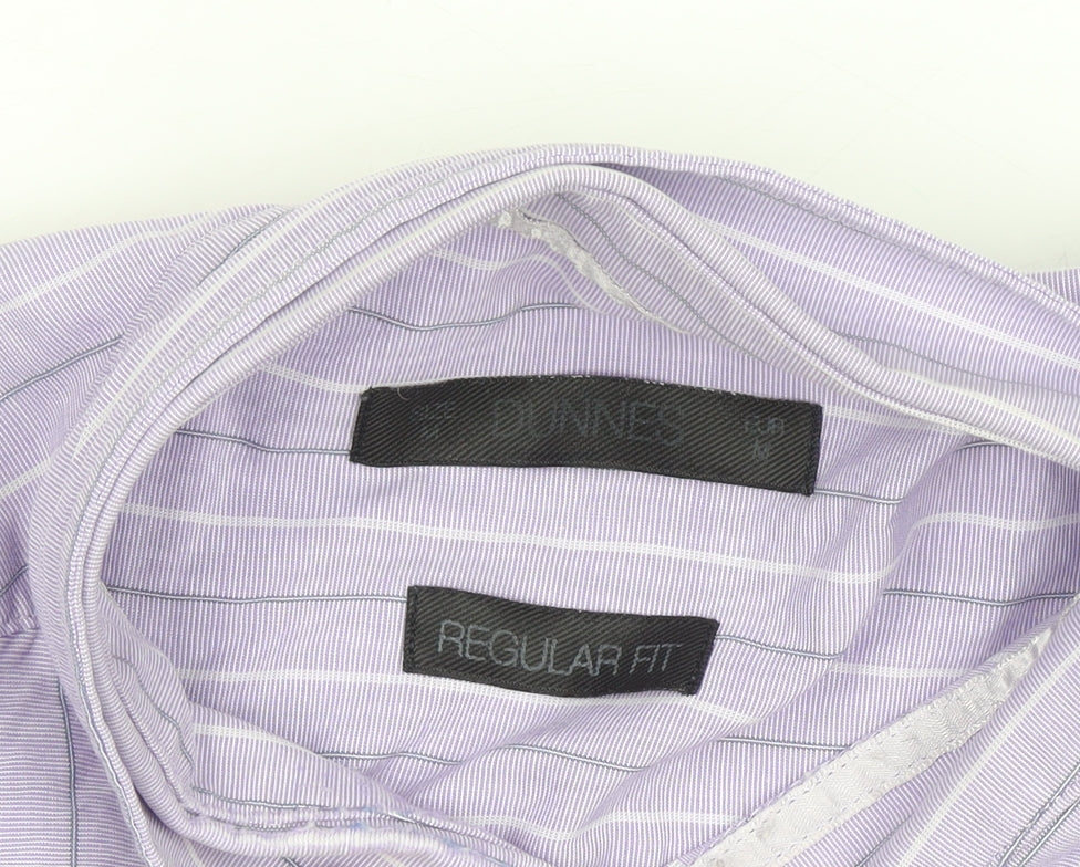 St. Bernard Dunnes Stores Men's Purple Striped Regular Fit Short Sleeve Shirt M