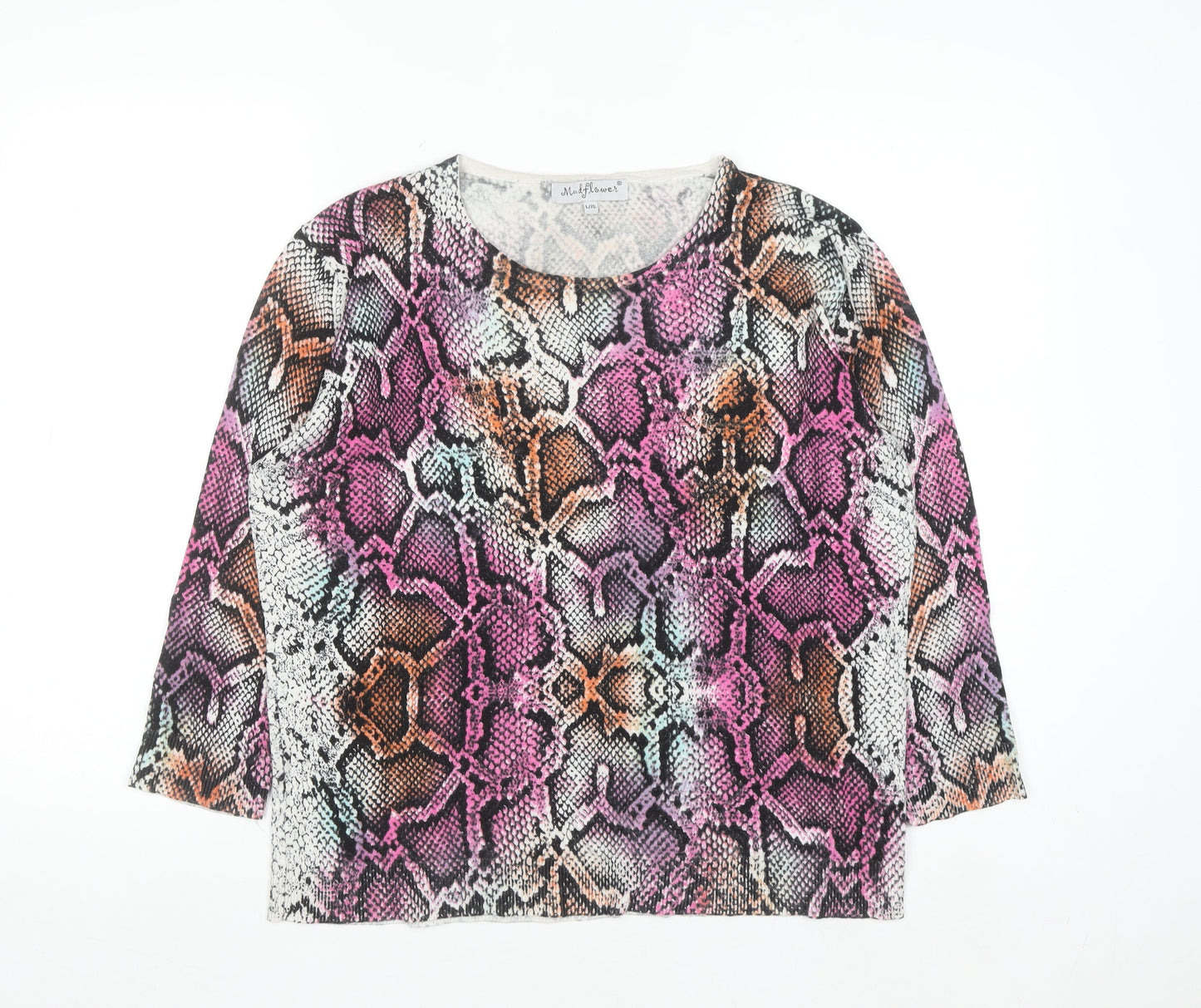 Mudflower Women’s Multicoloured Snake Print L Pullover Jumper