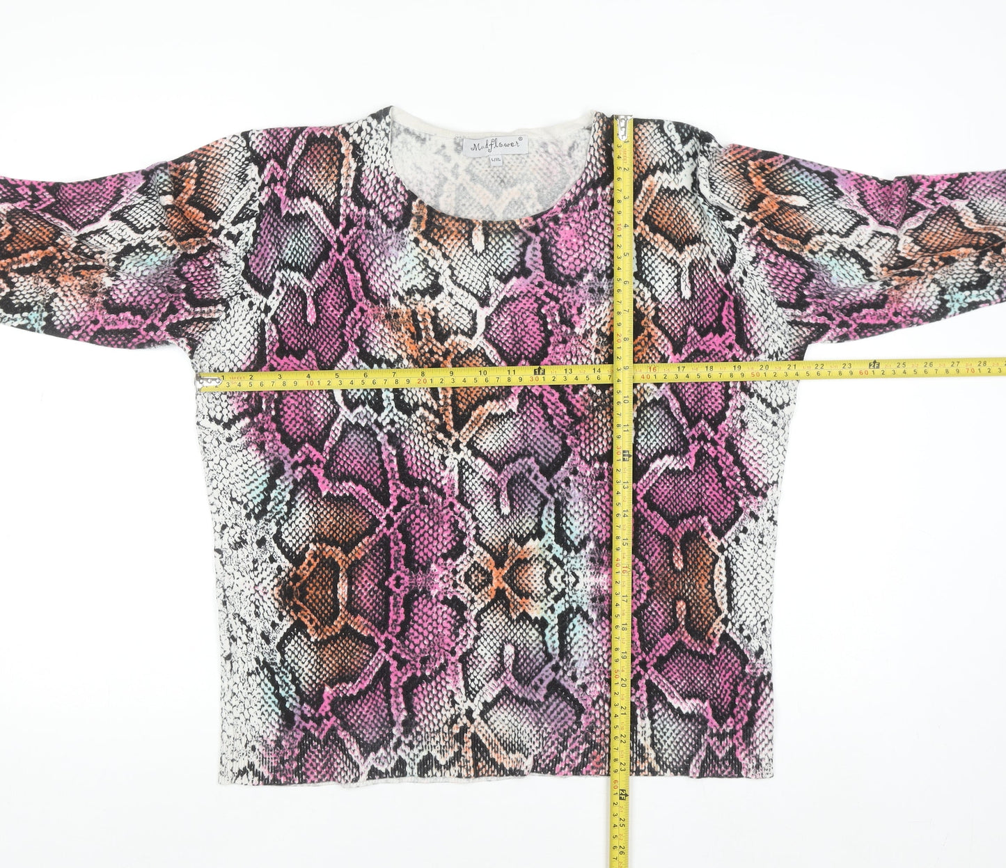 Mudflower Women’s Multicoloured Snake Print L Pullover Jumper