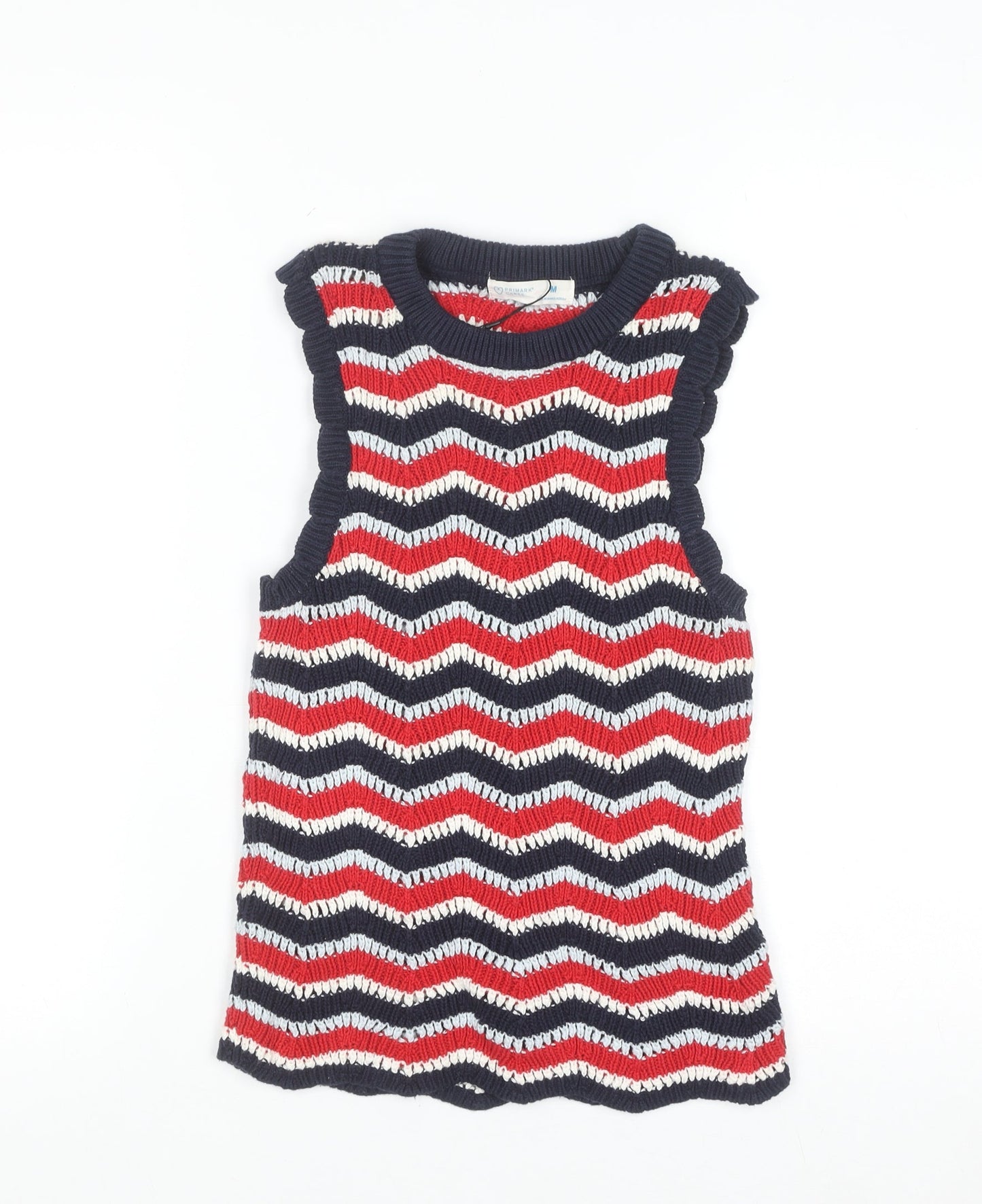 Primark Women Multicoloured Cotton Sleeveless Knit Vest Jumper M