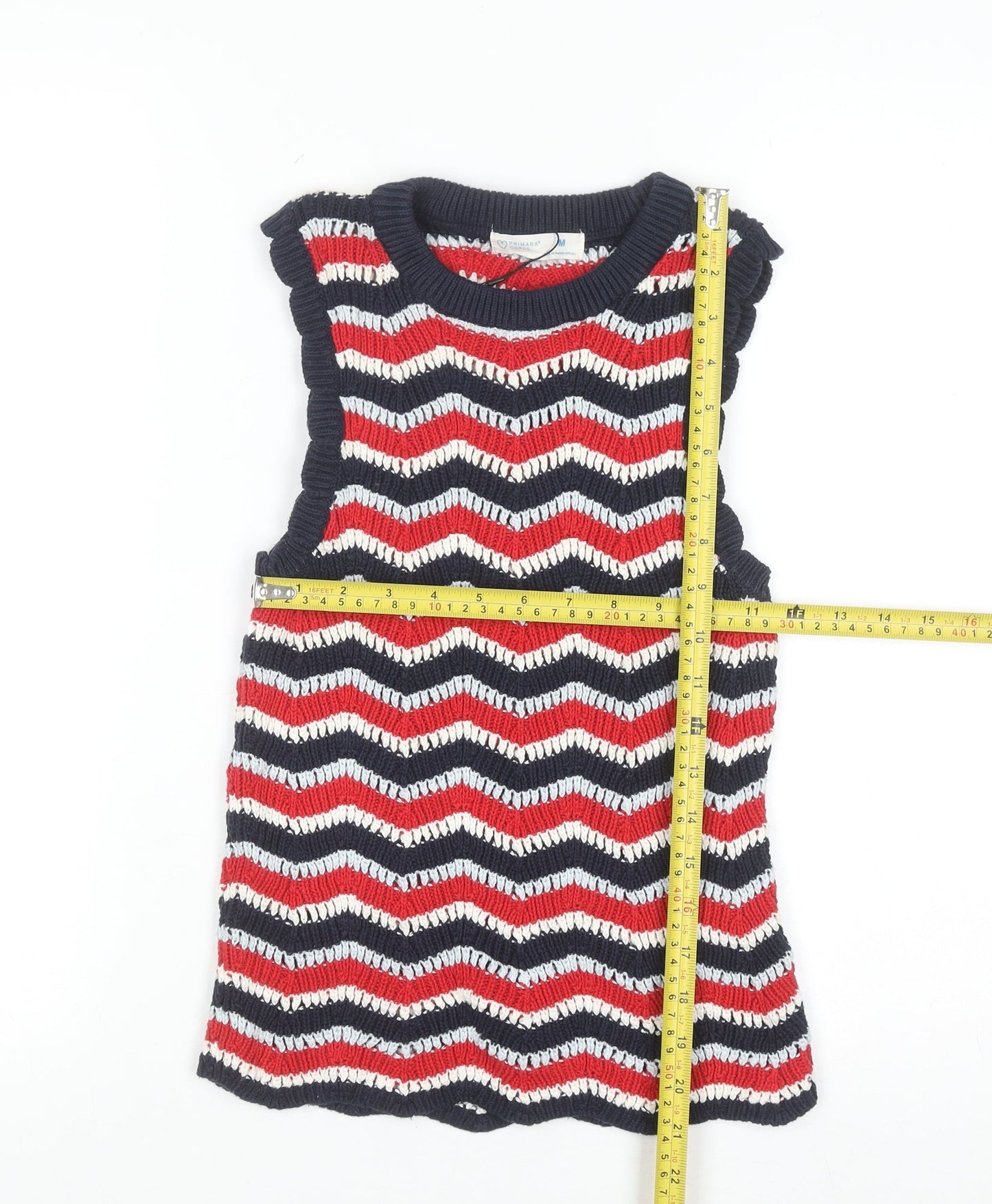Primark Women Multicoloured Cotton Sleeveless Knit Vest Jumper M