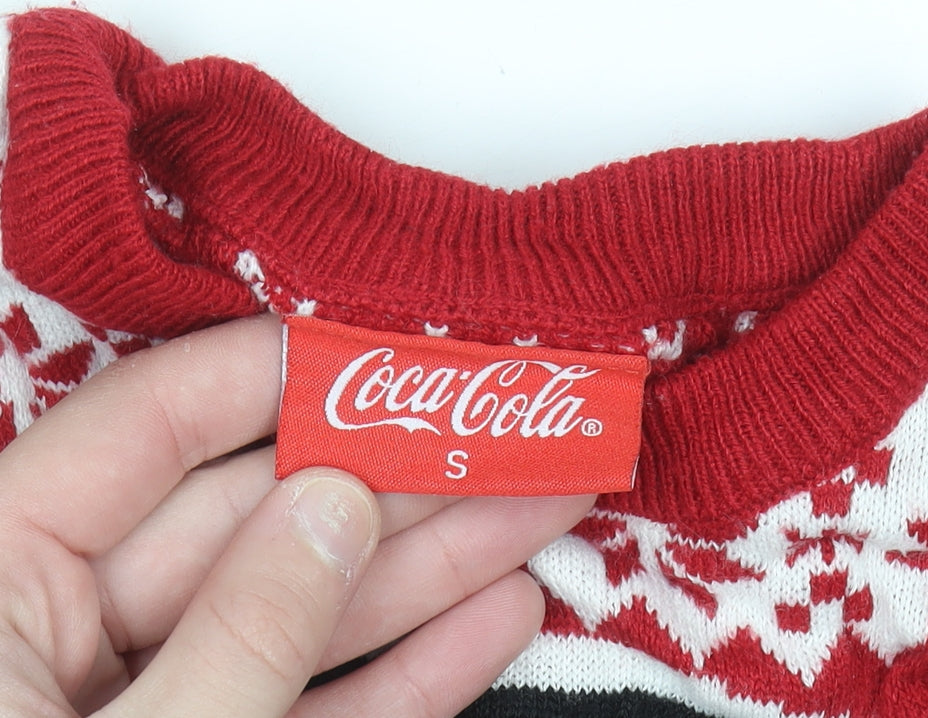 Coca-Cola Men’s Red Christmas Santa Claus Jumper Size S