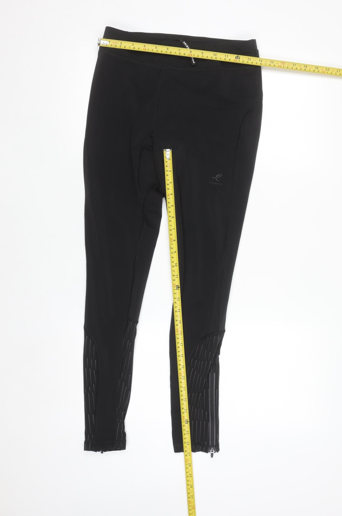 Energetics Womens Black Running Leggings Size 8 Moisture Wicking