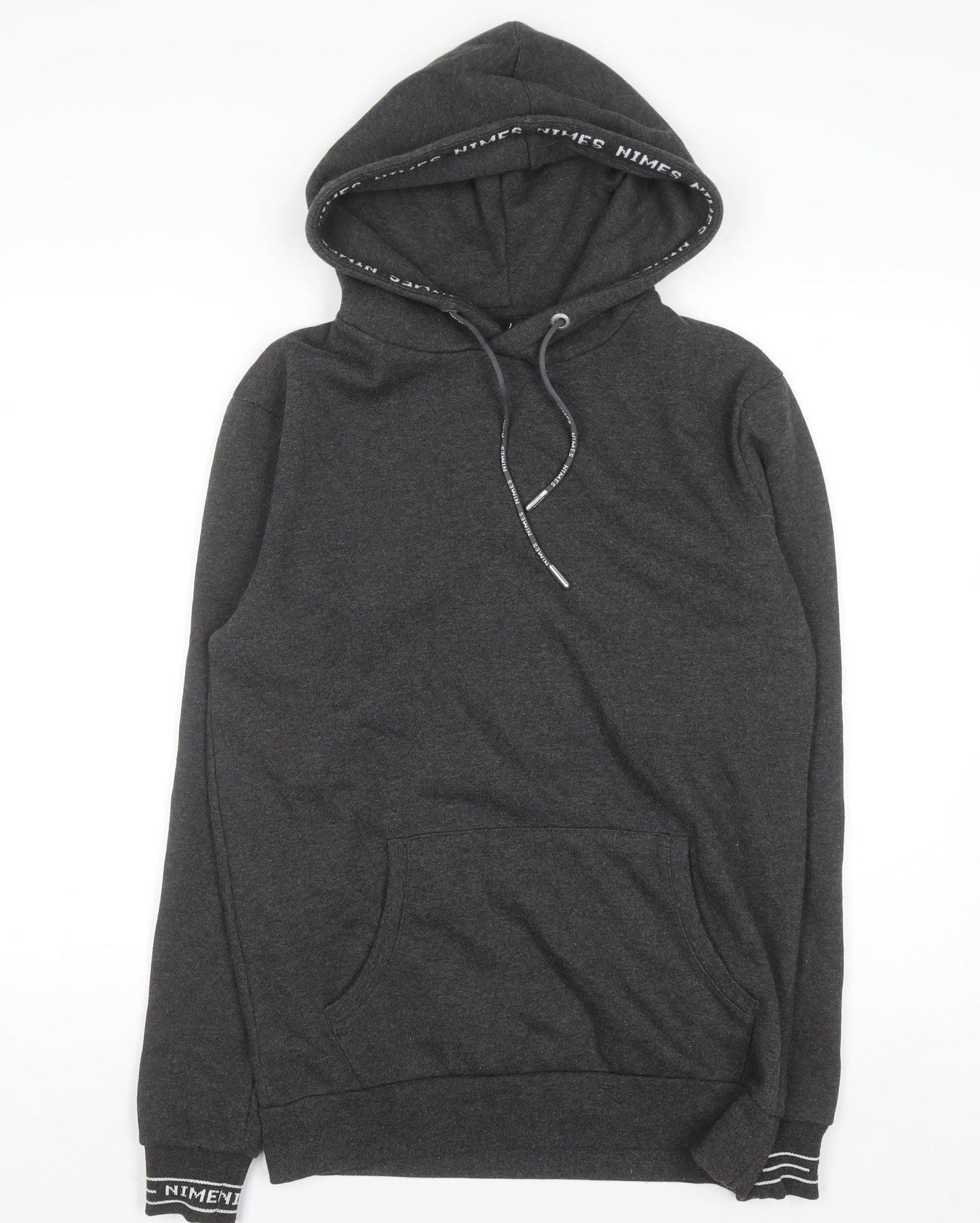 Nimes Mens Grey Pullover Hoodie S Regular Fit Fleece Sweatshirt