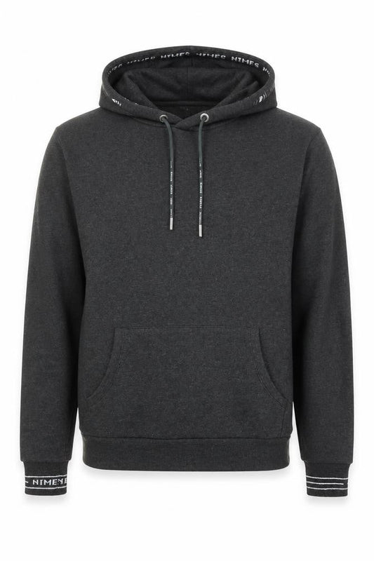 Nimes Mens Grey Pullover Hoodie S Regular Fit Fleece Sweatshirt