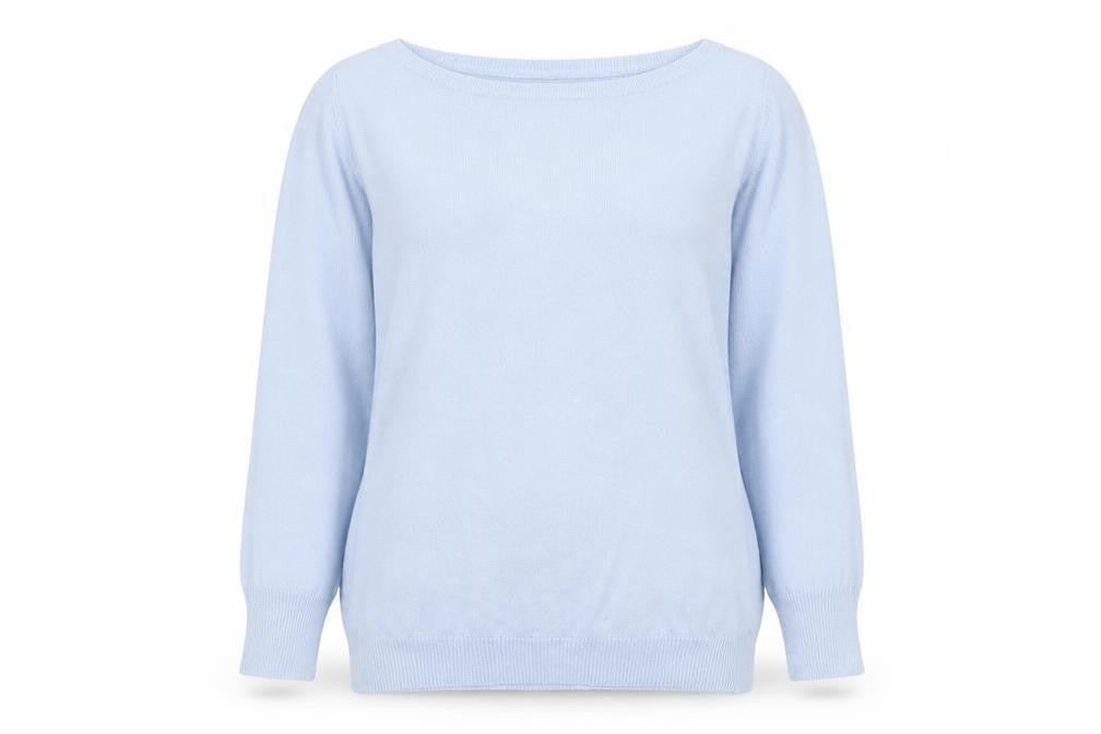 ZARA Women Blue Boat Neck Pullover Jumper Size 12
