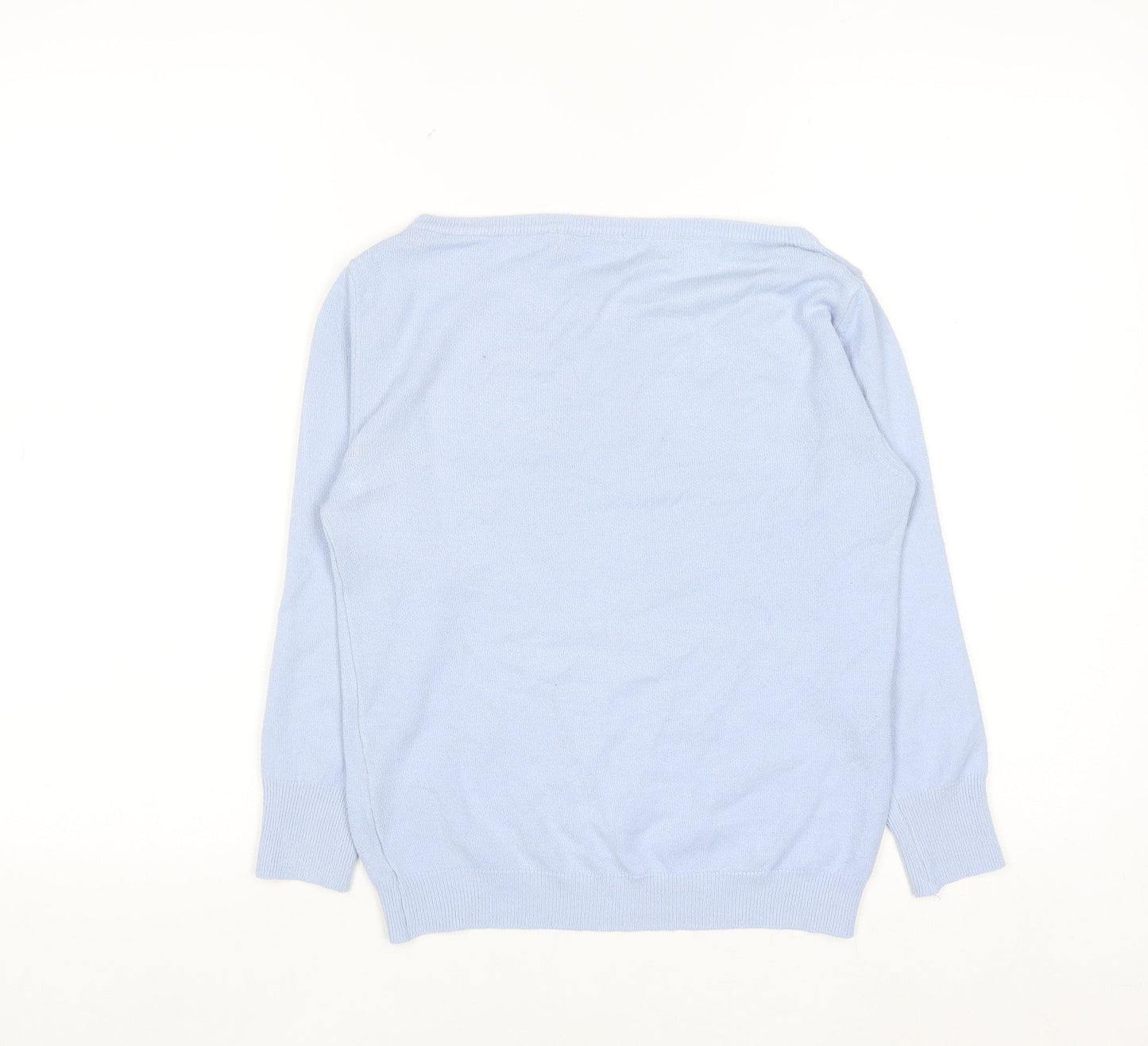 ZARA Women Blue Boat Neck Pullover Jumper Size 12