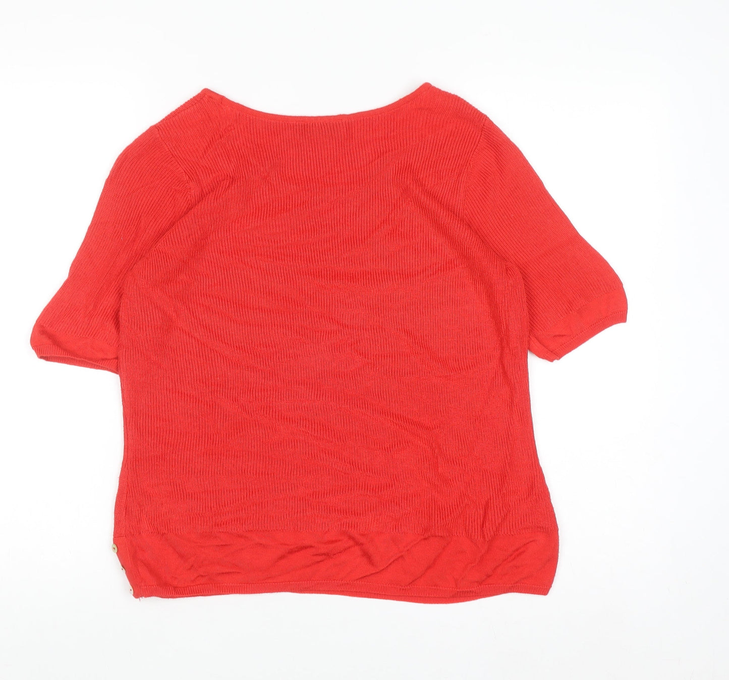 Marks and Spencer Per Una Red Knit Women's Scoop Neck Jumper Size 14